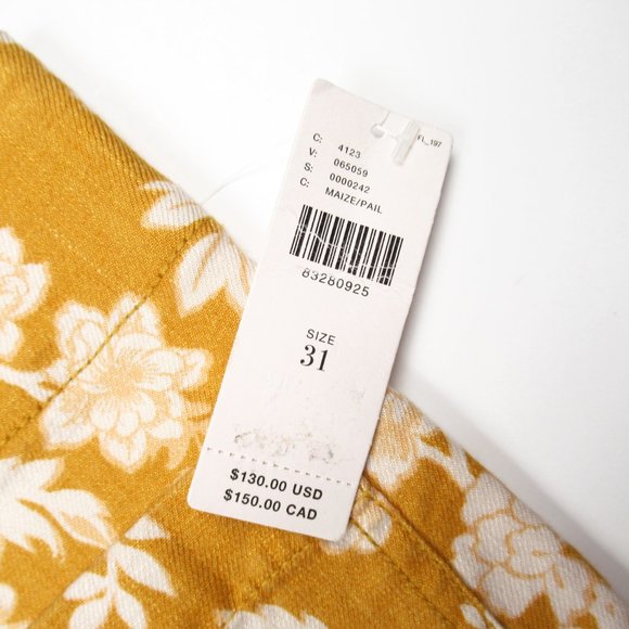 Anthropologie Maeve The Colette Cropped Wide-Leg Linen Pants Maize Floral 31 - Picture 14 of 14